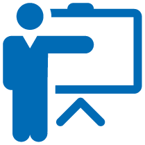 Blue presentation icon