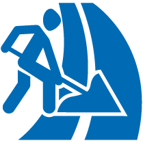 shoveling blue icon